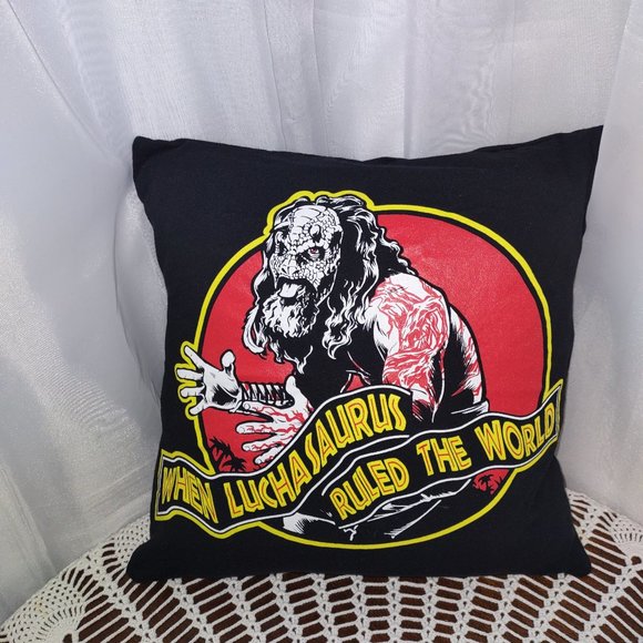 Rag Frog Revival throw pillow cover Up-cycled from a T-shirt size 12"x12" - Picture 2 of 4